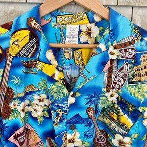 🌴VINTAGE HAWAIIAN MUSICIAN SHIRT M EUC